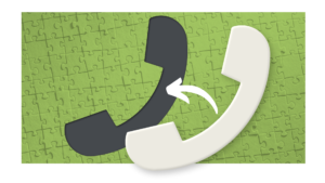Illustration showing a partially completed puzzle with a handset shaped piece missing