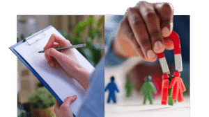 split screen of appointment setting vs lead generation